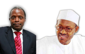 Nigerian presidential aspirant Muhammadu Buhari (right) and his running mate - Professor, Yemi Osinbajo (left)