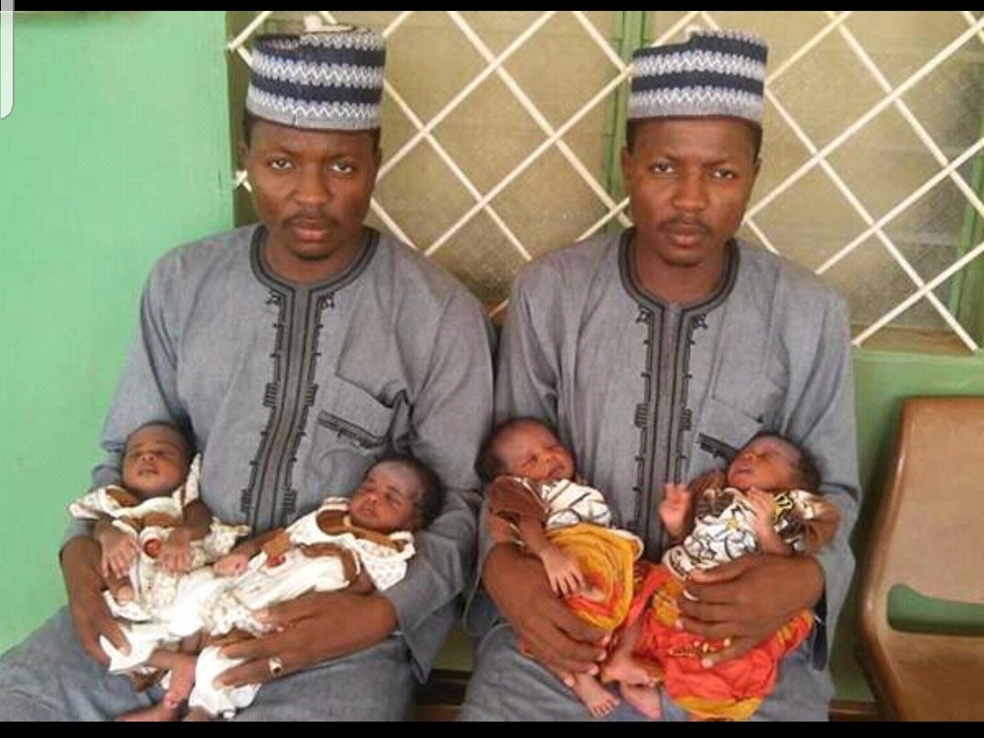 Twins who married twin men same day gave birth to TWIN BABIES  on the same day